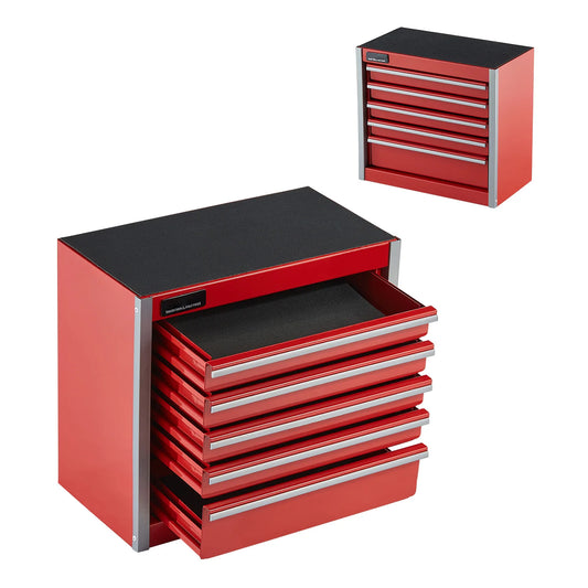 5-Drawer 8.6in Red/Black Portable Small Tool Chest