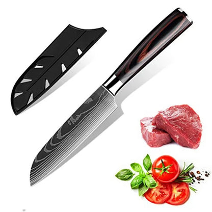 3Piece Knife Set Laser Damascus
