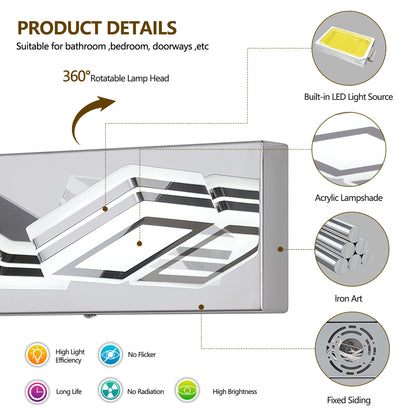 LED Black/Chrome Vanity Lights