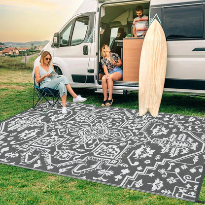 Waterproof Outdoor Rug Stain-Resistant Plastic Straw Carpet