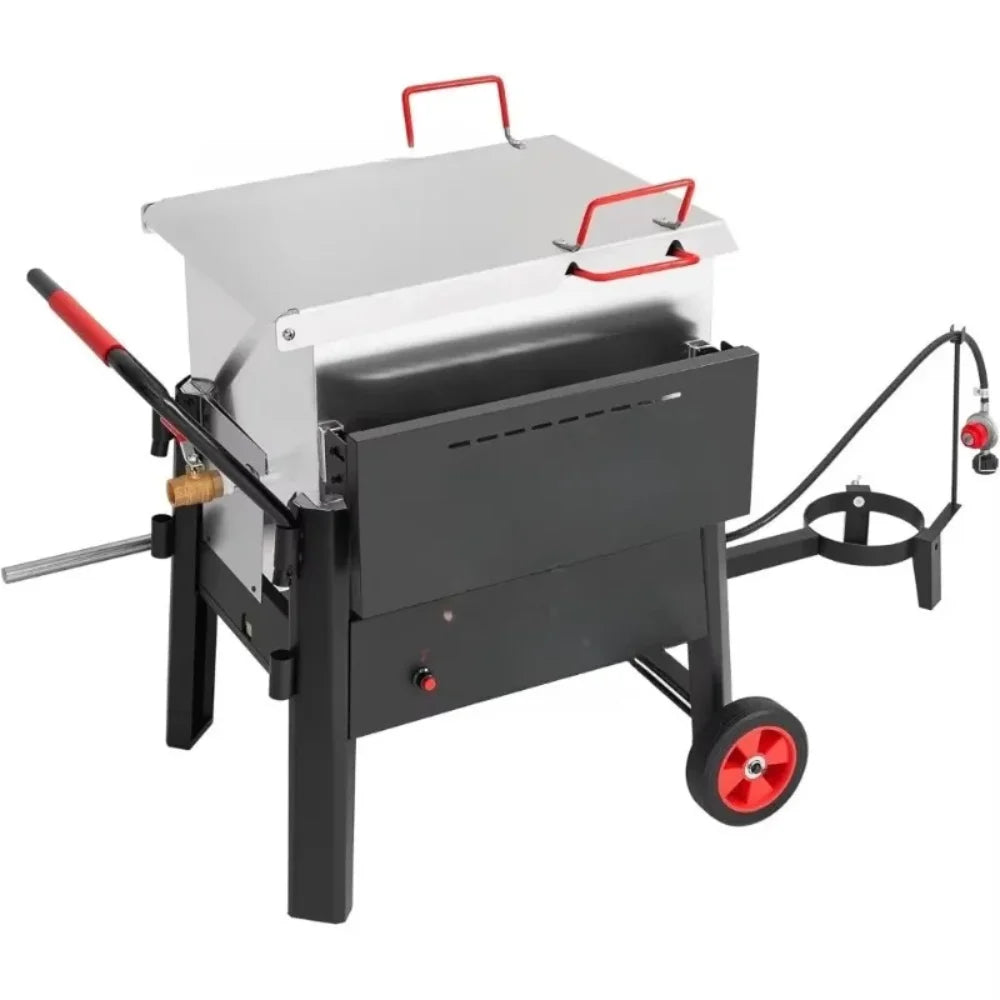 Crawfish Boiler with Stir Paddle and Foldable Cylinder shelf