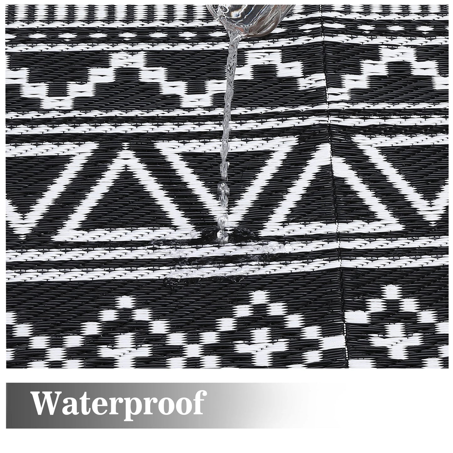 Reversible Waterproof 6x9 Patio Plastic Straw Rug