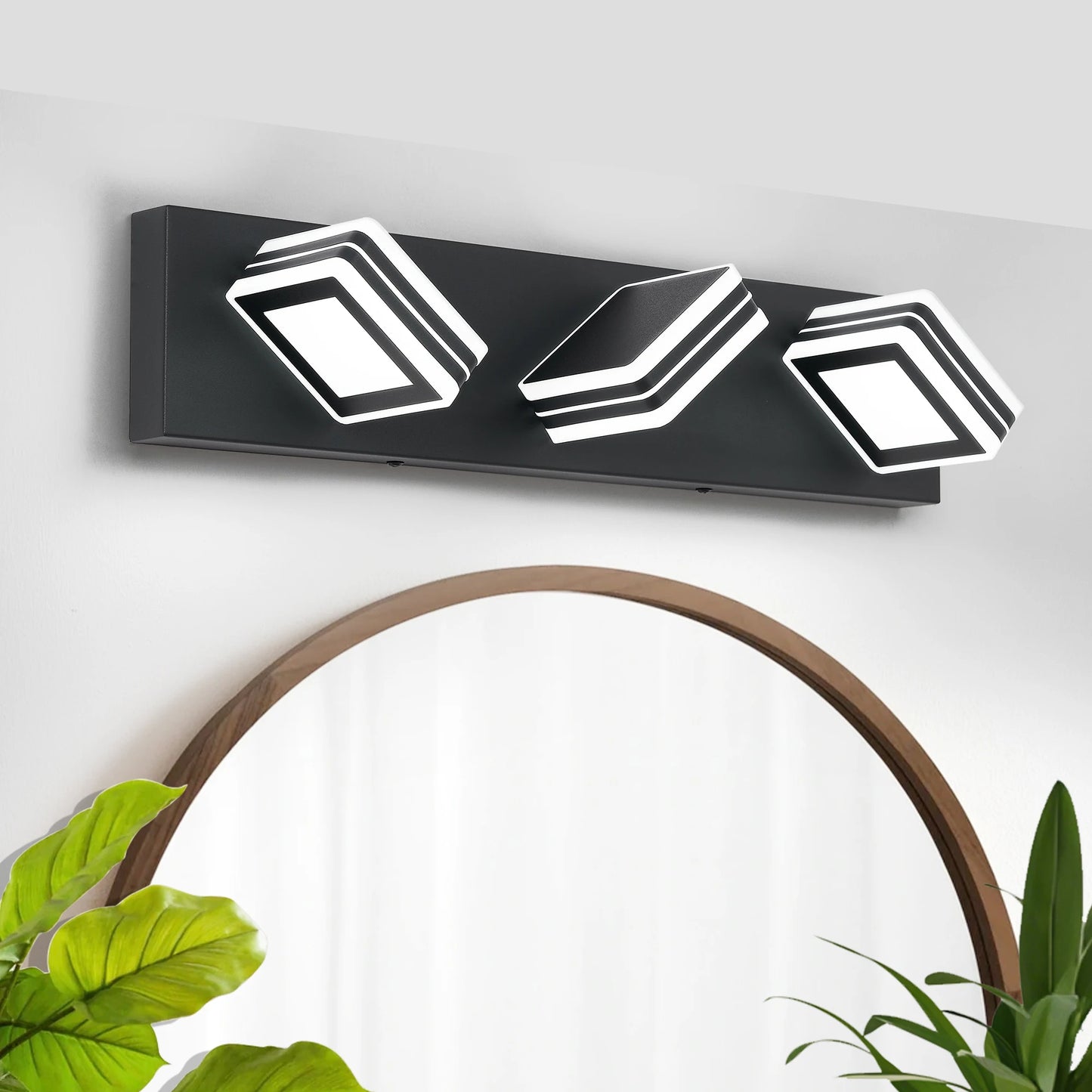 LED Black/Chrome Vanity Lights