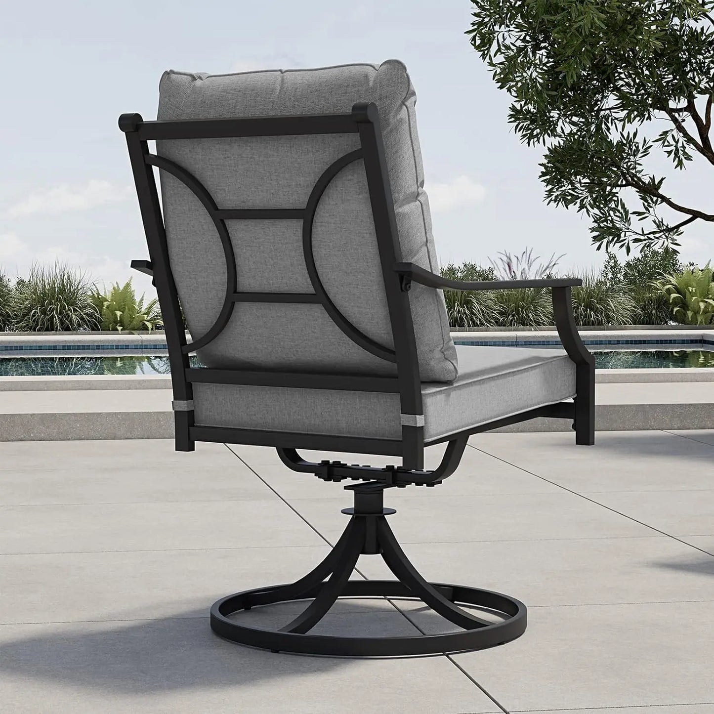 7-Piece Patio Dining Set with Swivel Chairs and Olefin Cushions