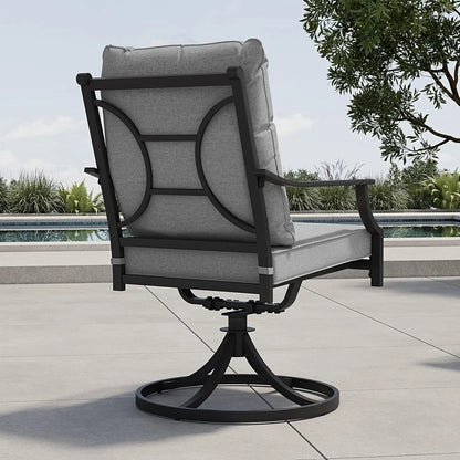 7-Piece Patio Dining Set with Swivel Chairs and Olefin Cushions