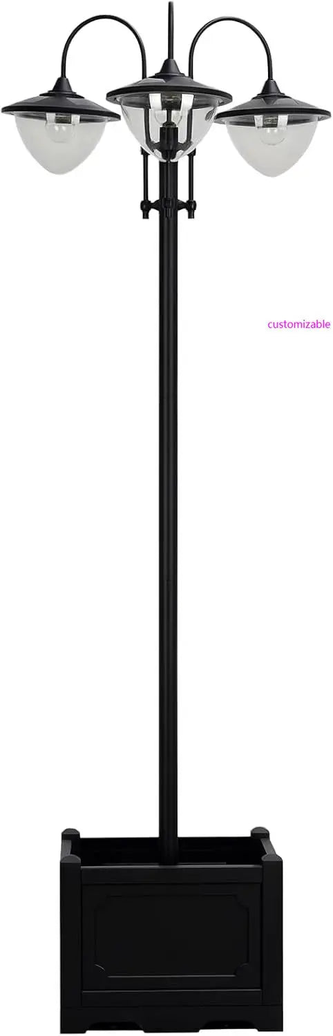 Solar LED Lamp Post Street Light with Planter, Automatic