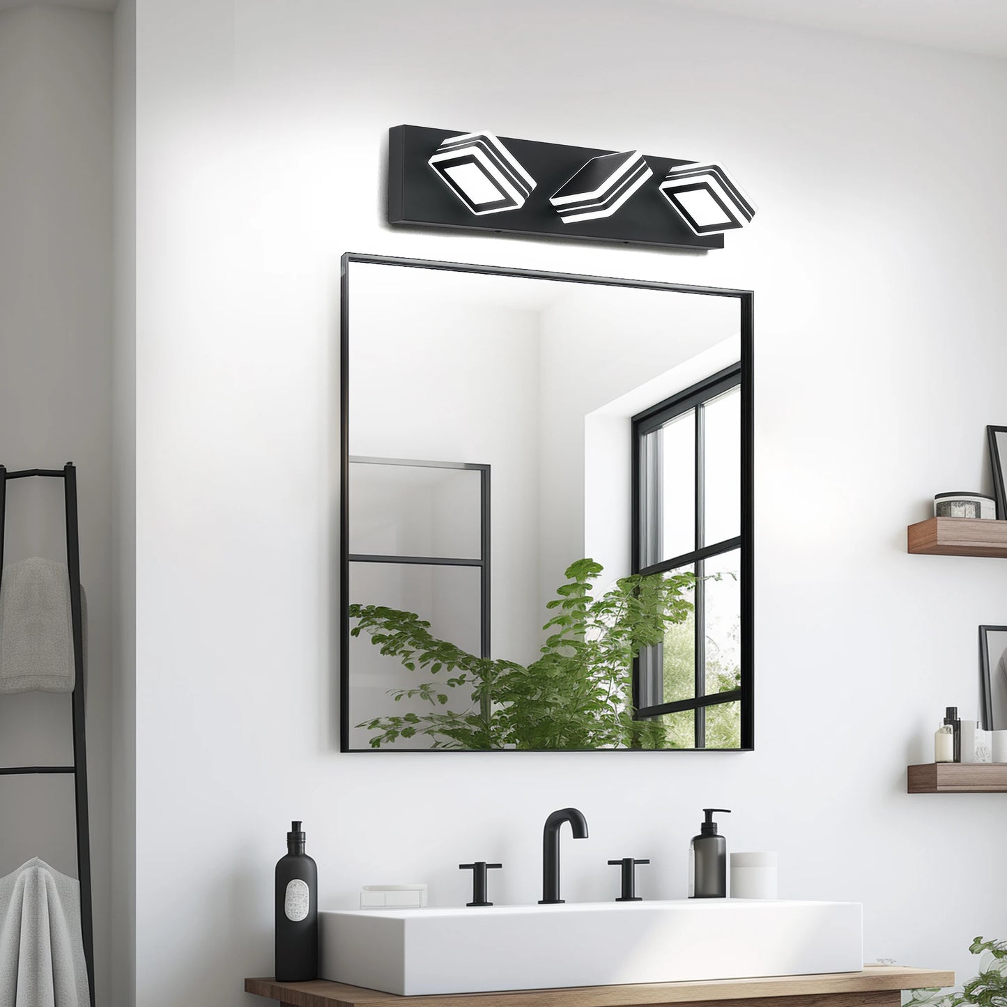 LED Black/Chrome Vanity Lights