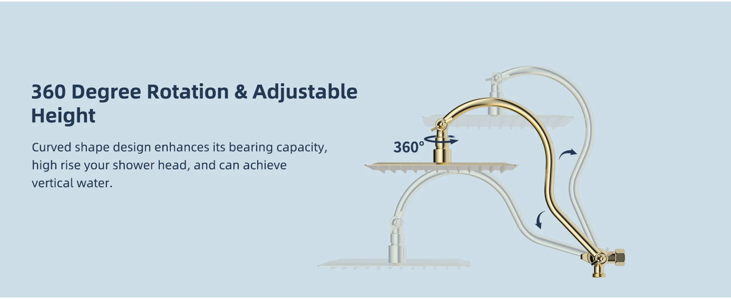 Rainfall Shower Head Handheld Spray Combo