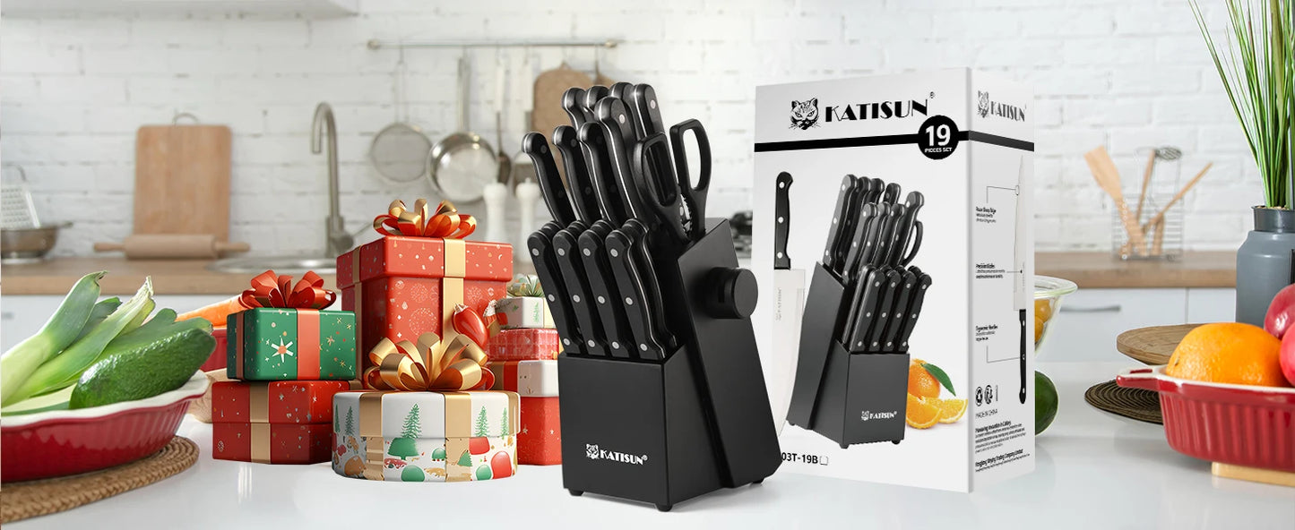 Carbon Steel Knife Block Set