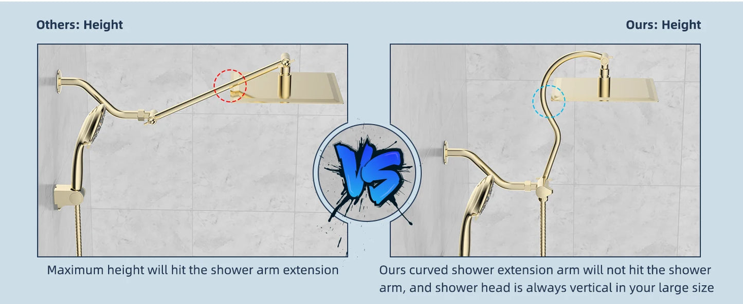 Rainfall Shower Head Handheld Spray Combo