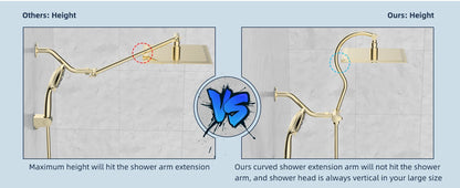 Rainfall Shower Head Handheld Spray Combo