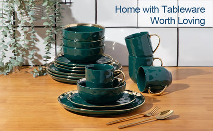 Green Porcelain Dinnerware Set