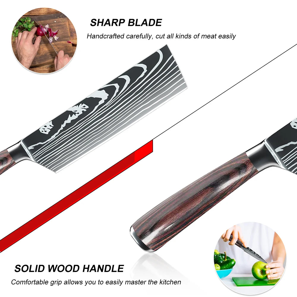 3 Piece High Carbon Stainless Steel Chef Knife set