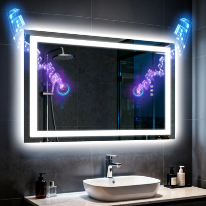 LED Bathroom Mirror Built-in Bluetooth Speaker