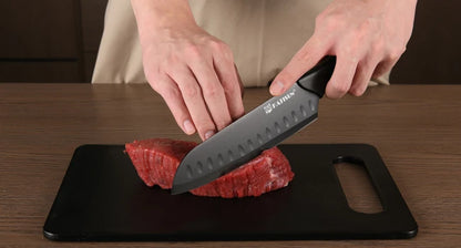 16 Pieces Carbon Steel Knife Set with Cutting Board