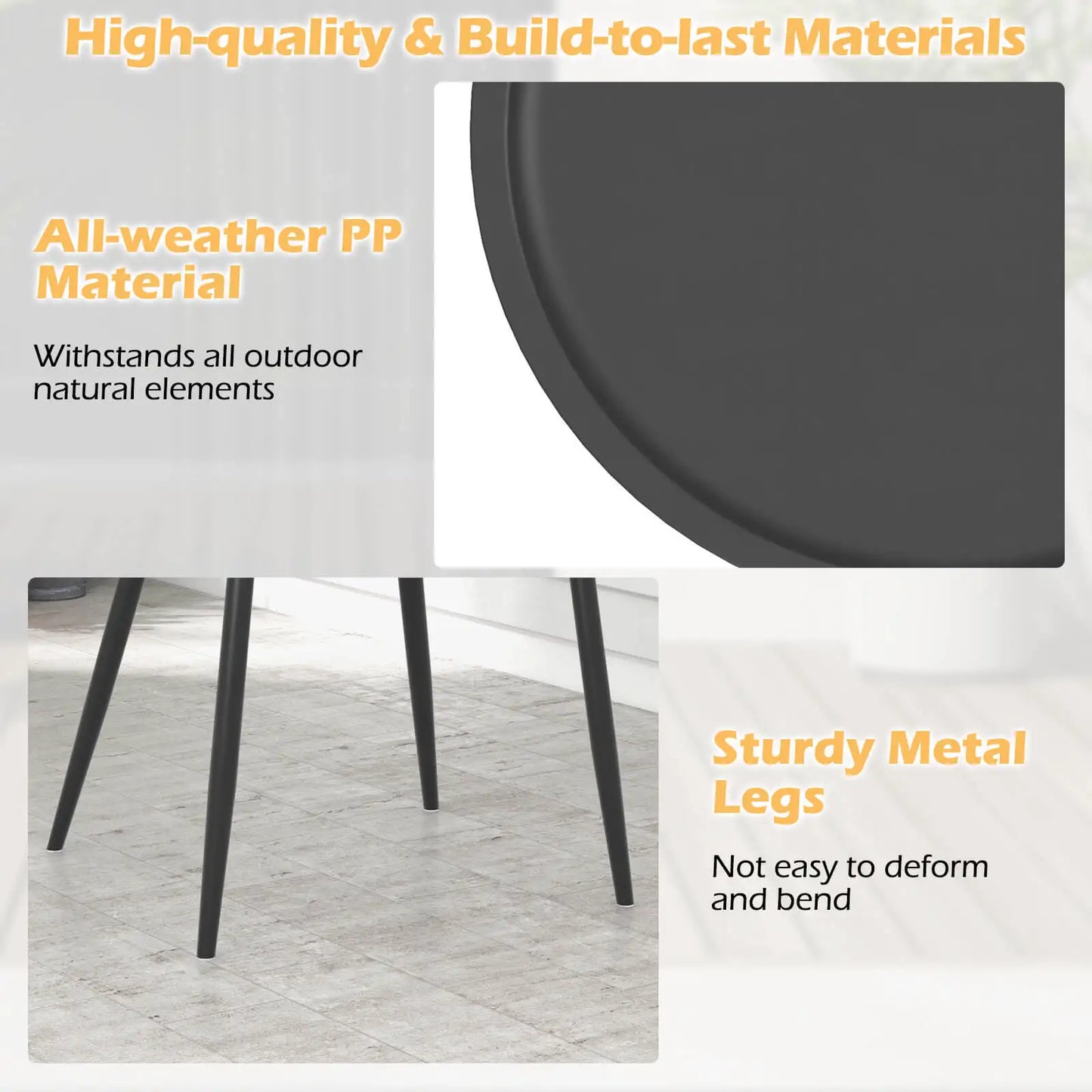 Heavy Duty Patio Bistro Set Table and 2 Chairs