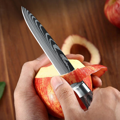 3 Piece Damascus Pattern Knife Set