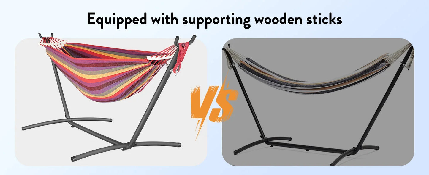Hammock with Adjustable Stand- w/Storage Bag, 600lb Capacity