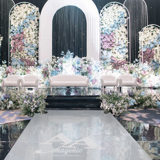 3.3 foot by 33 foot Double Sided Silver Mirror Aisle Runner Indoor/Outdoor