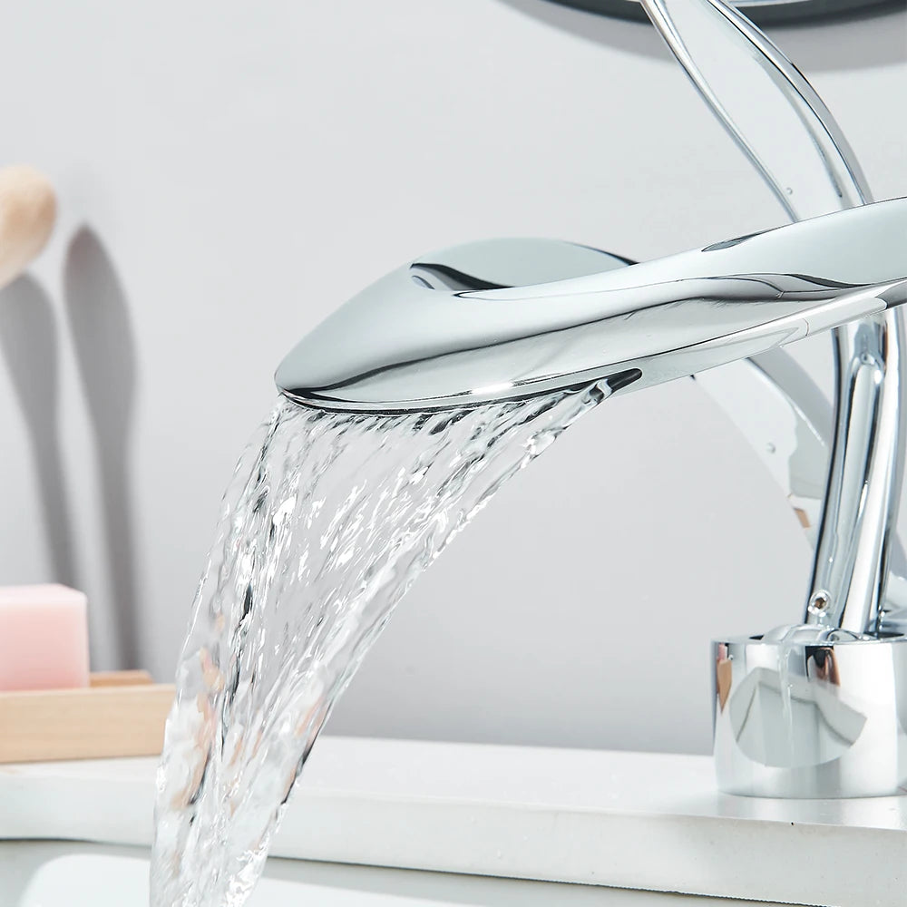 Waterfall Basin Faucet Deck Mounted
