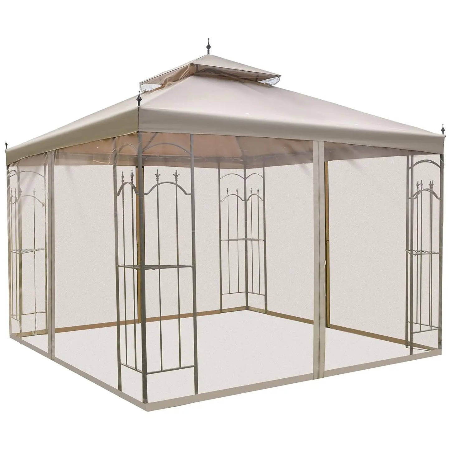 10x10ft Outdoor Retractable Pergola Canopy Metal Patio Shade Shelter for Backyard Porch Party Garden Grill Gazebo, Customized