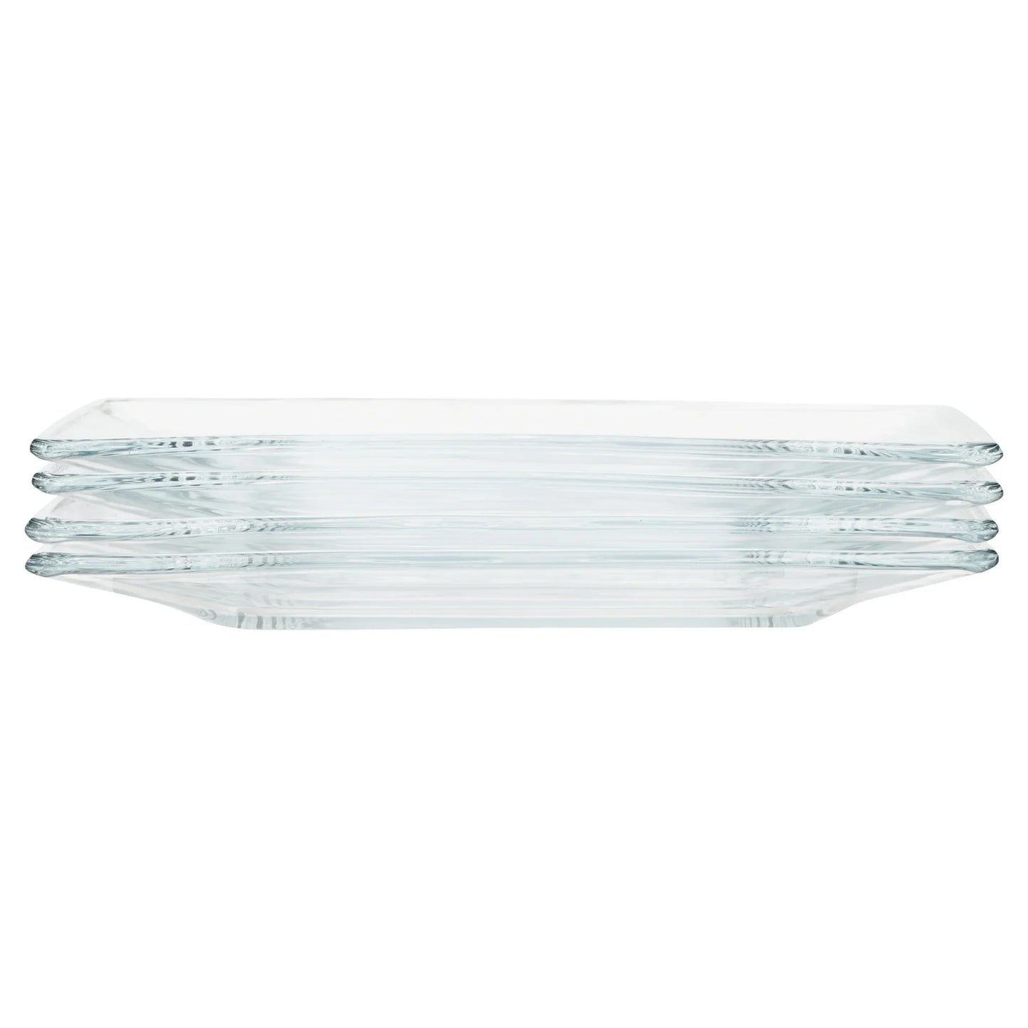 Square Clear Glass Dinnerware Set