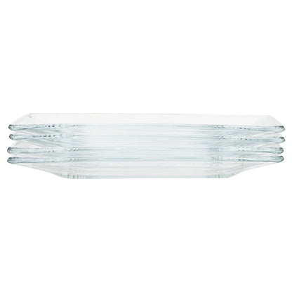 Square Clear Glass Dinnerware Set