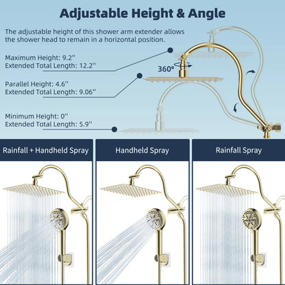 Rainfall Shower Head Handheld Spray Combo