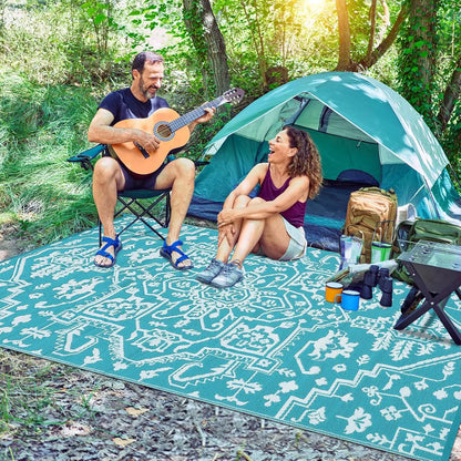 Waterproof Outdoor Rug Stain-Resistant Plastic Straw Carpet