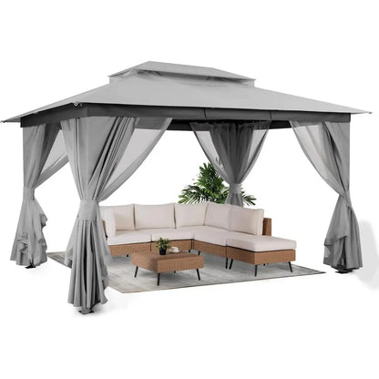 10x13 Shade with Double Roof, Mosquito Netting, Privacy Screen