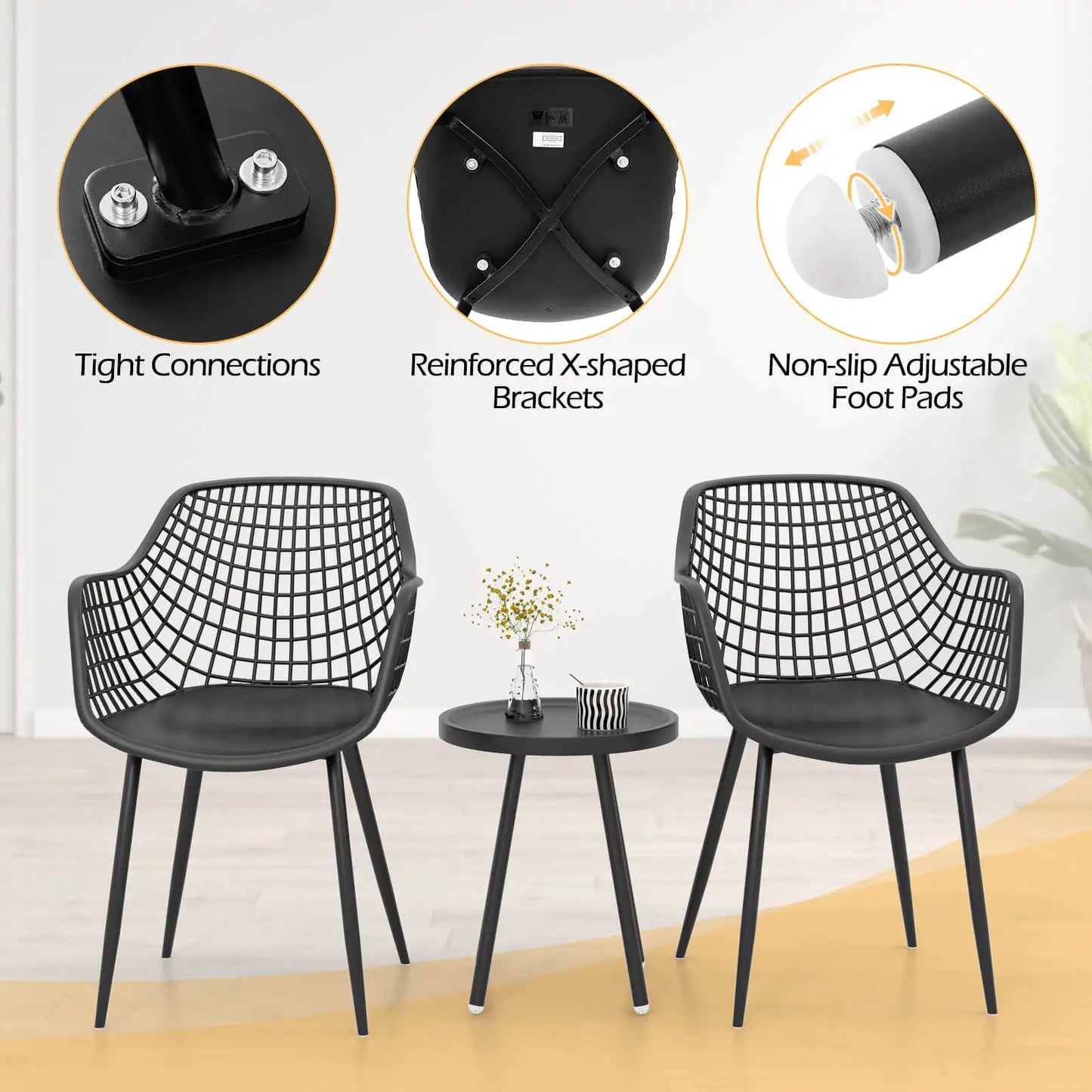 Heavy Duty Patio Bistro Set Table and 2 Chairs