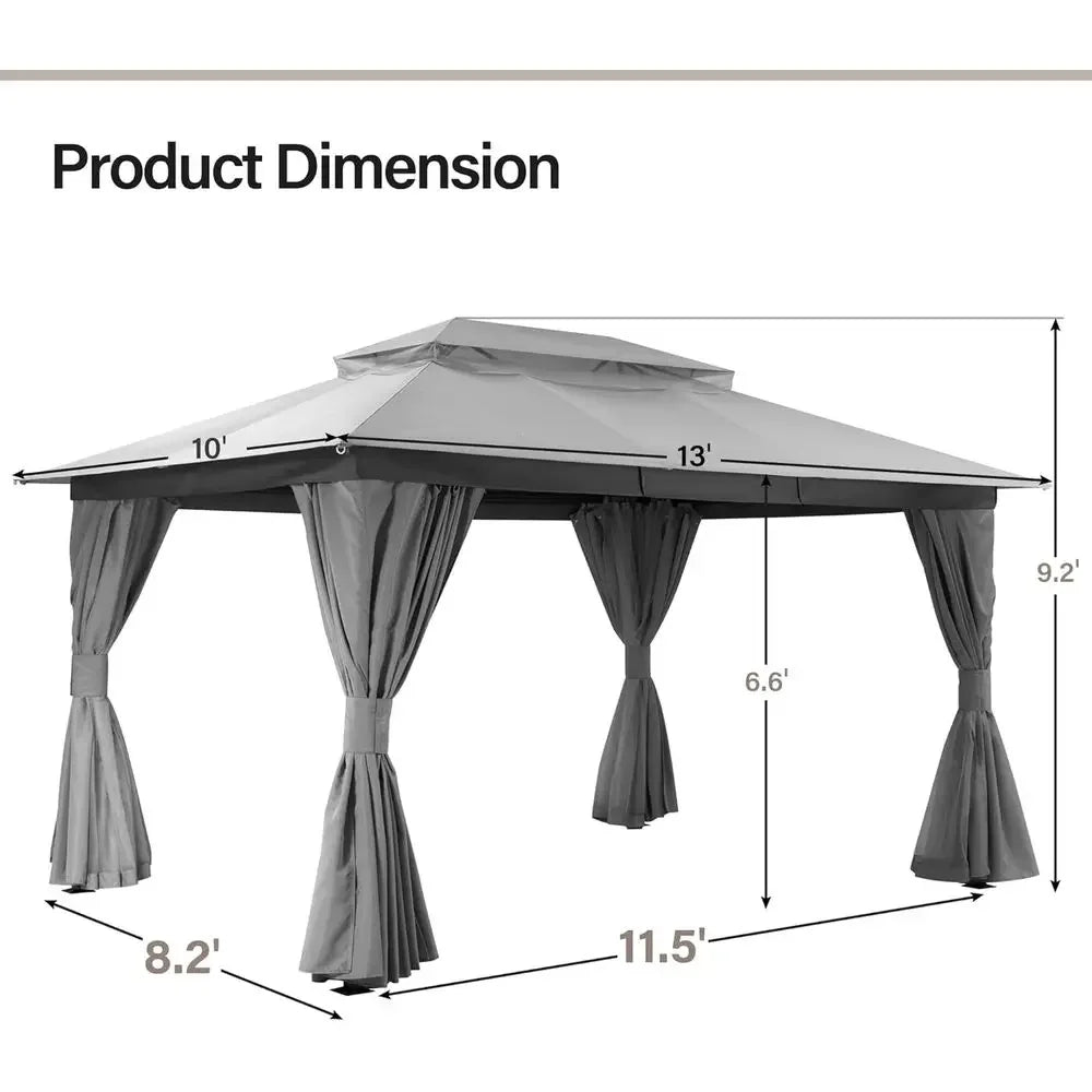 10x13 Shade with Double Roof, Mosquito Netting, Privacy Screen