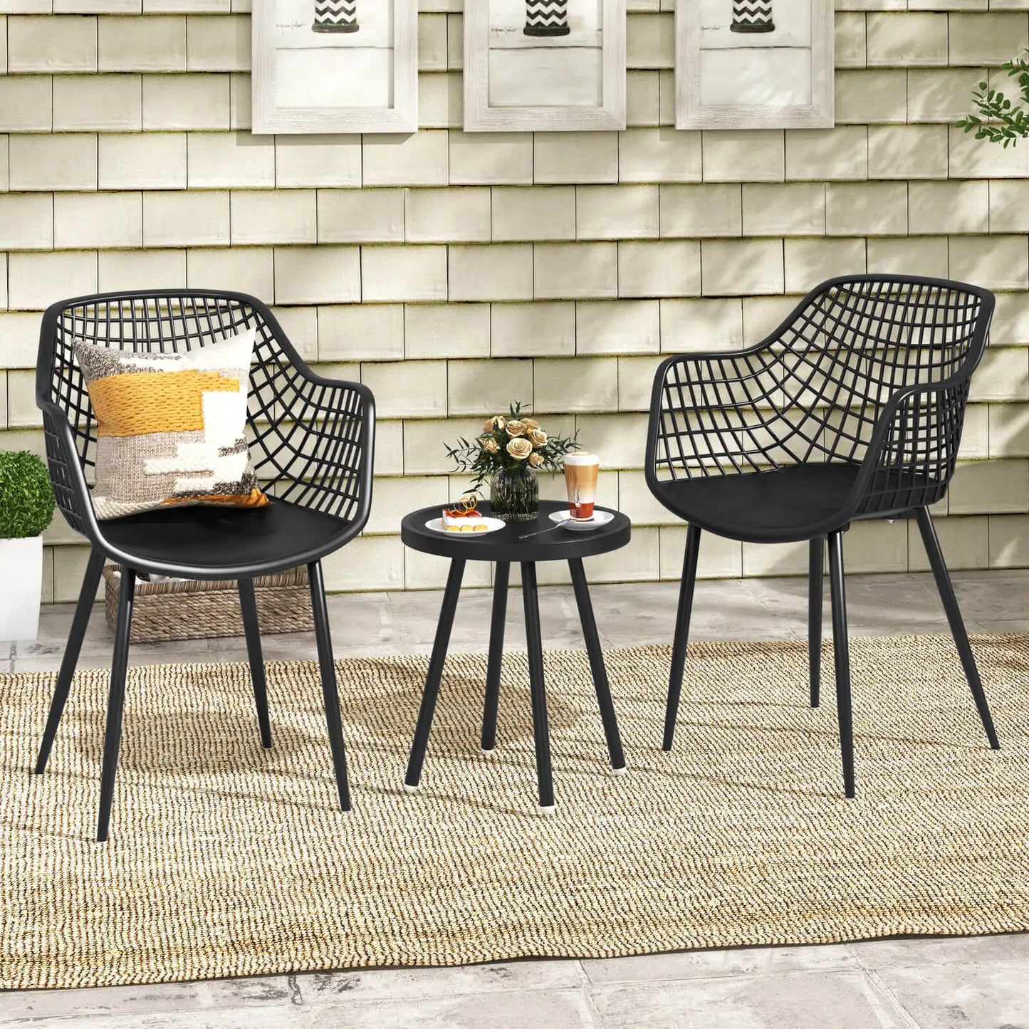 Heavy Duty Patio Bistro Set Table and 2 Chairs