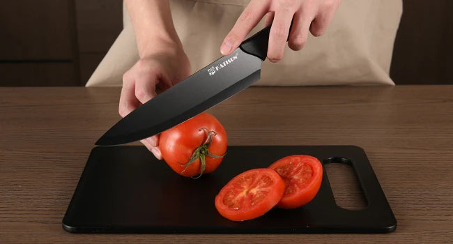 16 Pieces Carbon Steel Knife Set with Cutting Board