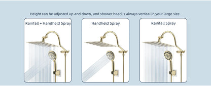 Rainfall Shower Head Handheld Spray Combo