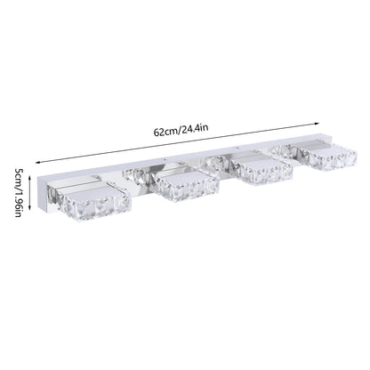 4-Head Crystal Mirror Light LED Wall Sconce