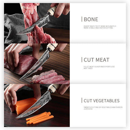 Boning knife with curved blade