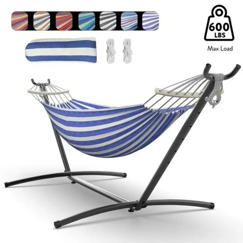 Hammock with Adjustable Stand- w/Storage Bag, 600lb Capacity