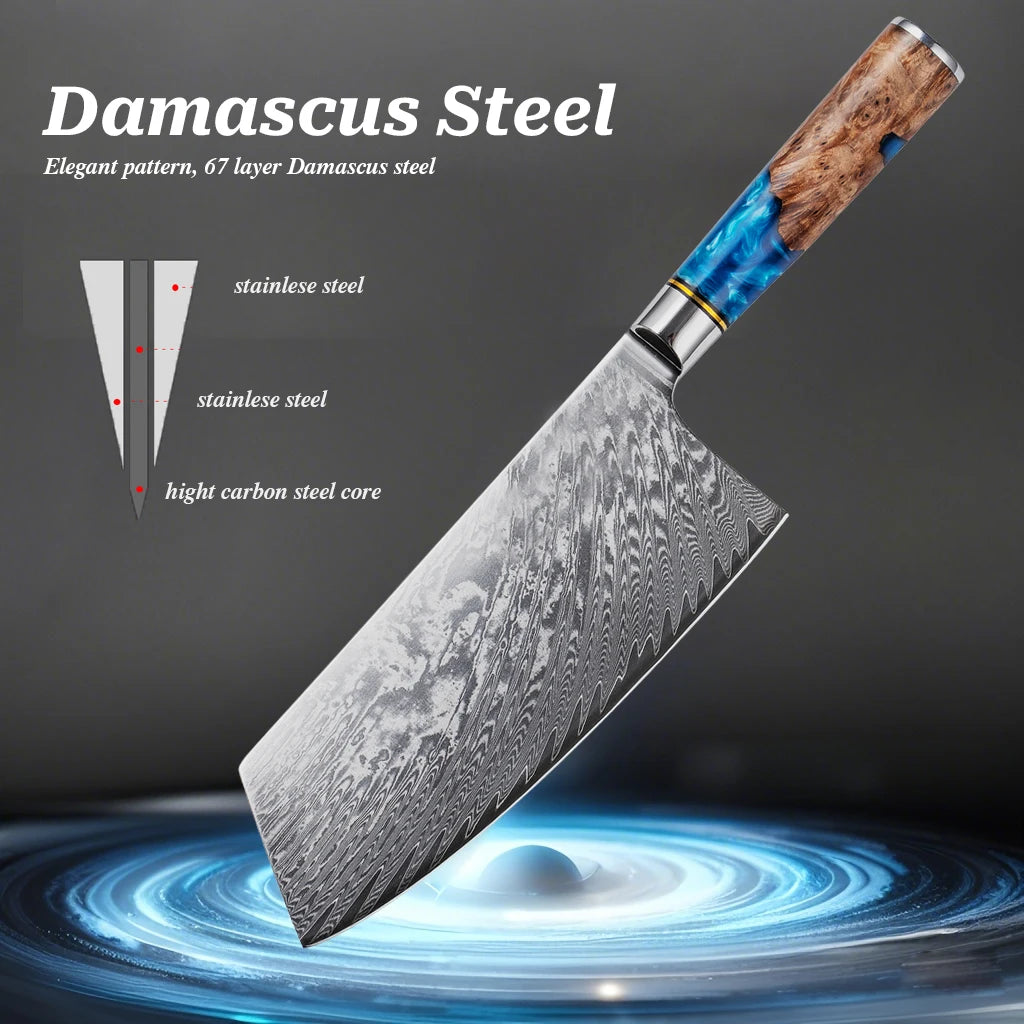 Damascus Steel Kitchen Knife Set