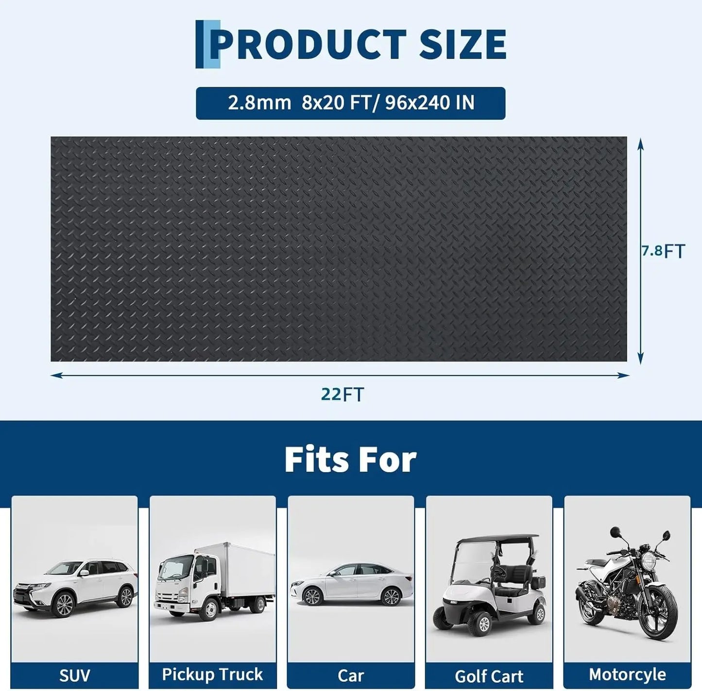 7.8 x 22 ft Garage Floor Mat