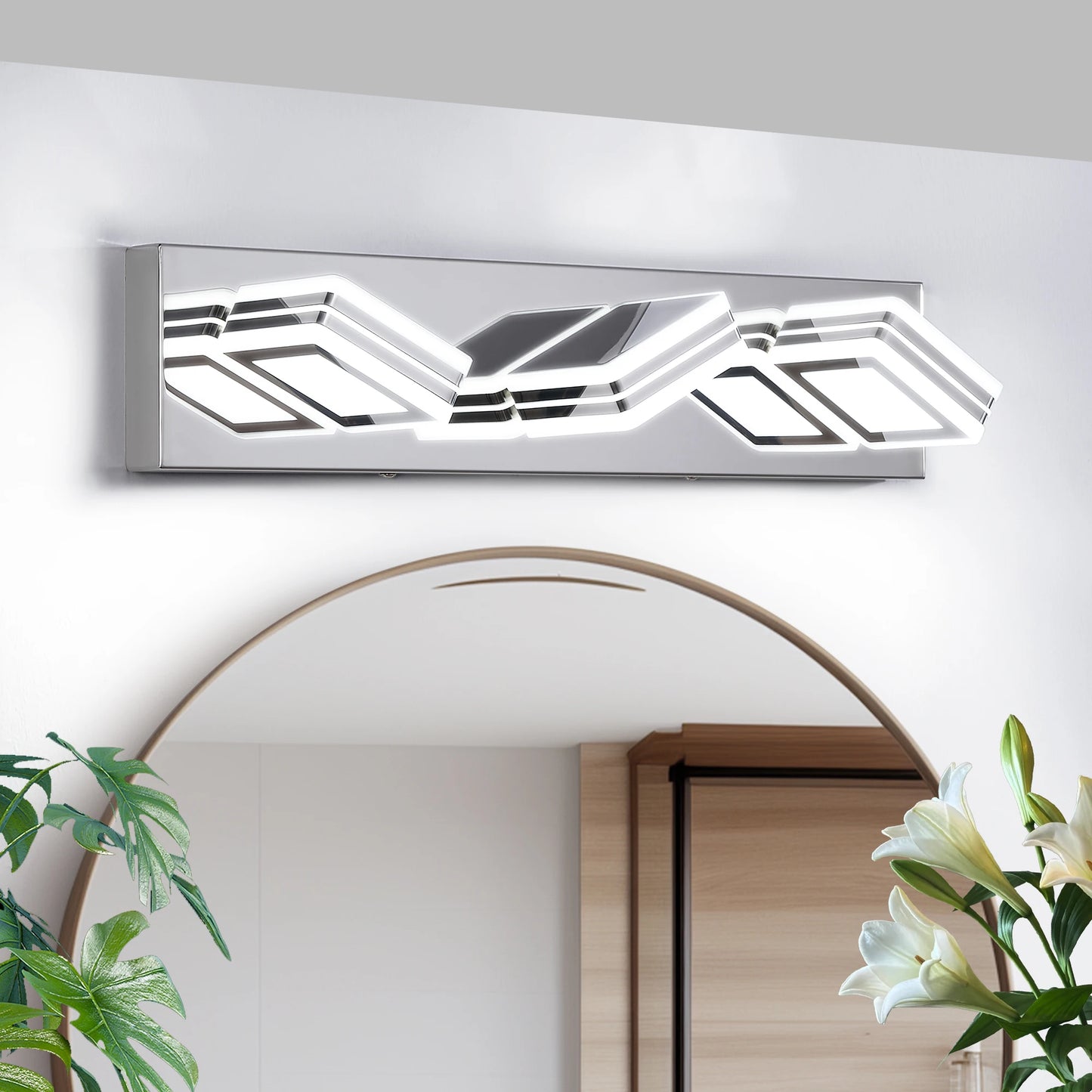 LED Black/Chrome Vanity Lights