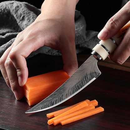 Boning knife with curved blade