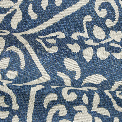 5' x 7' Blue Traditional Medallion Outdoor Rug