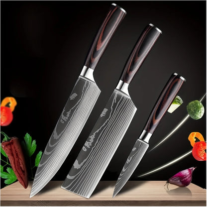 3 Piece High Carbon Stainless Steel Chef Knife set
