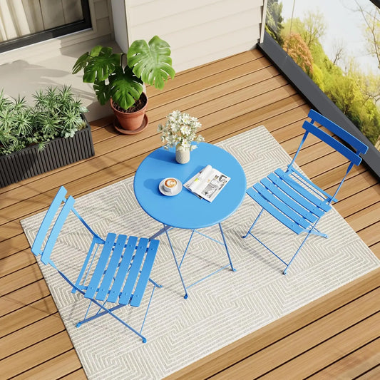 Foldable Bistro Set, Table and 2 Chairs