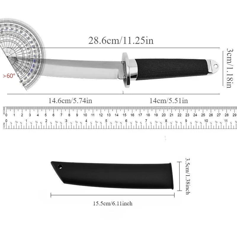 Samurai style kitchen knife