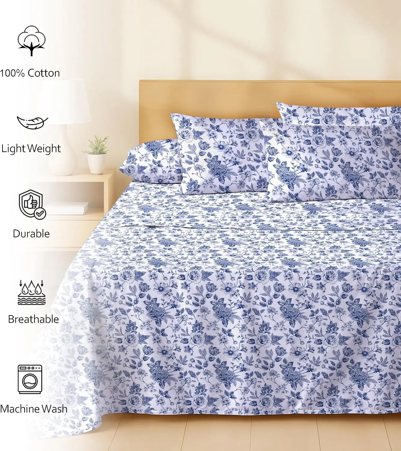 6-Piece Cotton Sheets Set