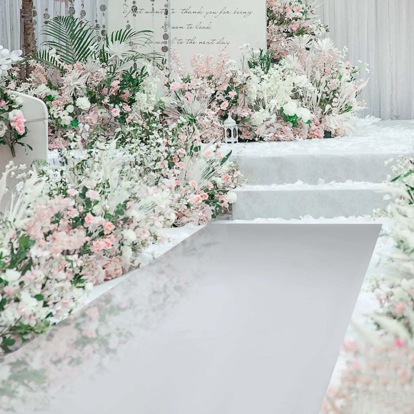 3.3 foot by 33 foot Double Sided Silver Mirror Aisle Runner Indoor/Outdoor