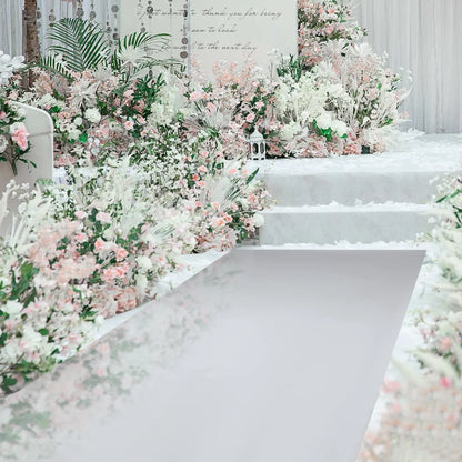 3.3 foot by 33 foot Double Sided Silver Mirror Aisle Runner Indoor/Outdoor