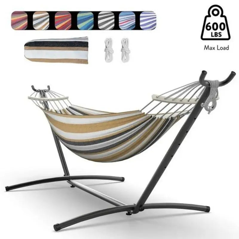 Hammock with Adjustable Stand- w/Storage Bag, 600lb Capacity